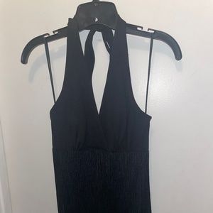 Jack Hartley Black Fringe Ankle Length Evening Gown